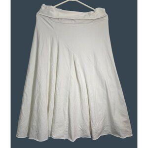 DKNY Pure Ivory Cotton Rollover Folddown New Skirt Medium